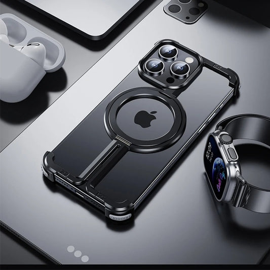 Metal Frameless Magnetic Holder Phone Case Aluminum Alloy Magsafe